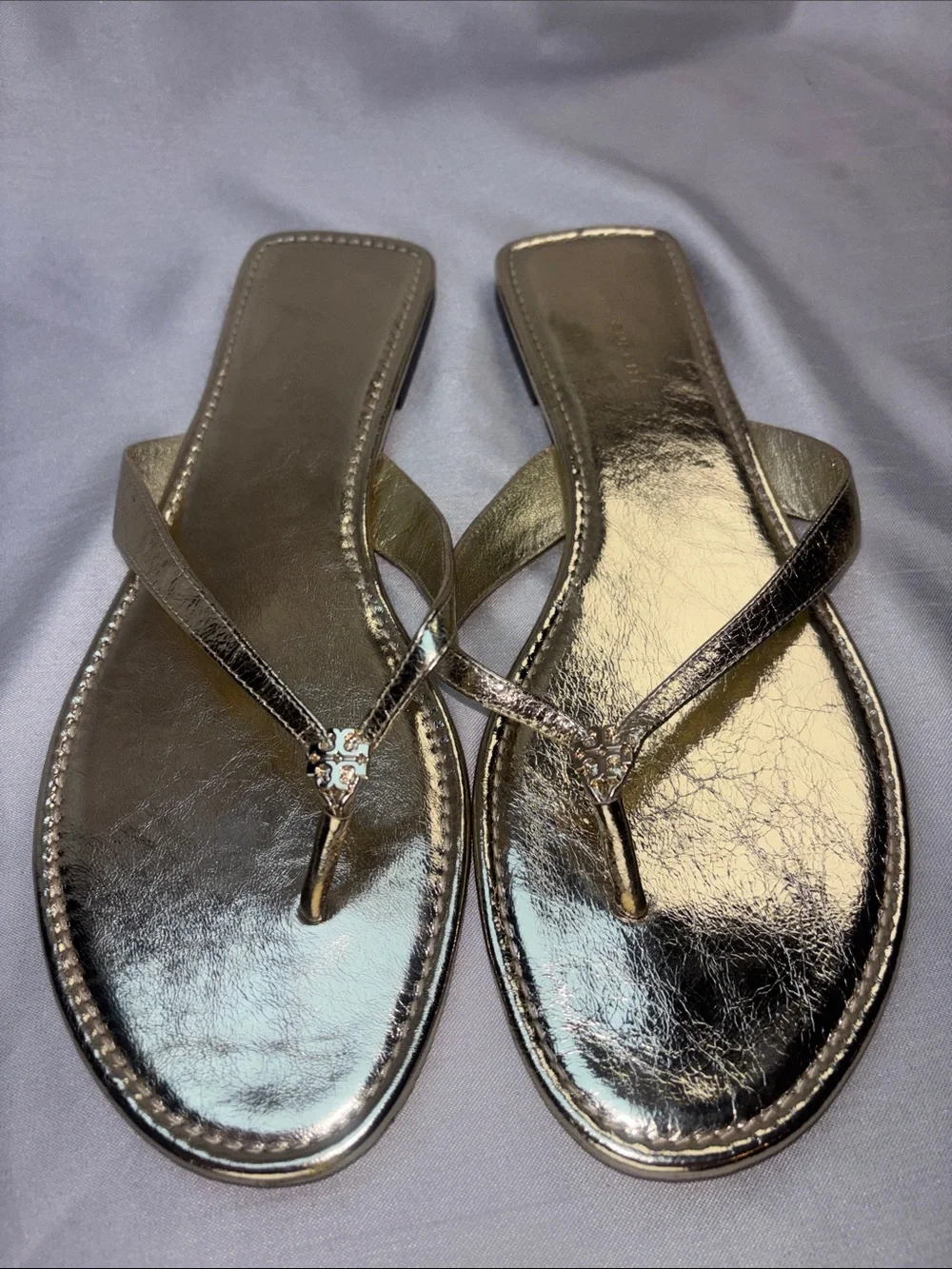 Tory Burch Metallic Gold Thong Sandals